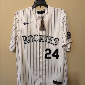 Colorado Rockies Nike Ryan McMahon #24 Home Pinstripe Jersey (Men’s Large, NWT)